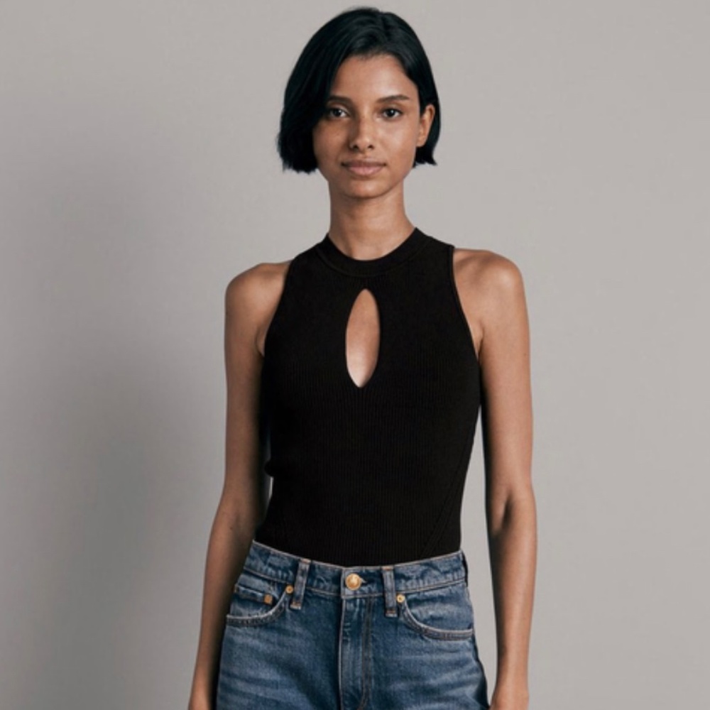 Rag & Bone Asher Viscose Keyhole Tank